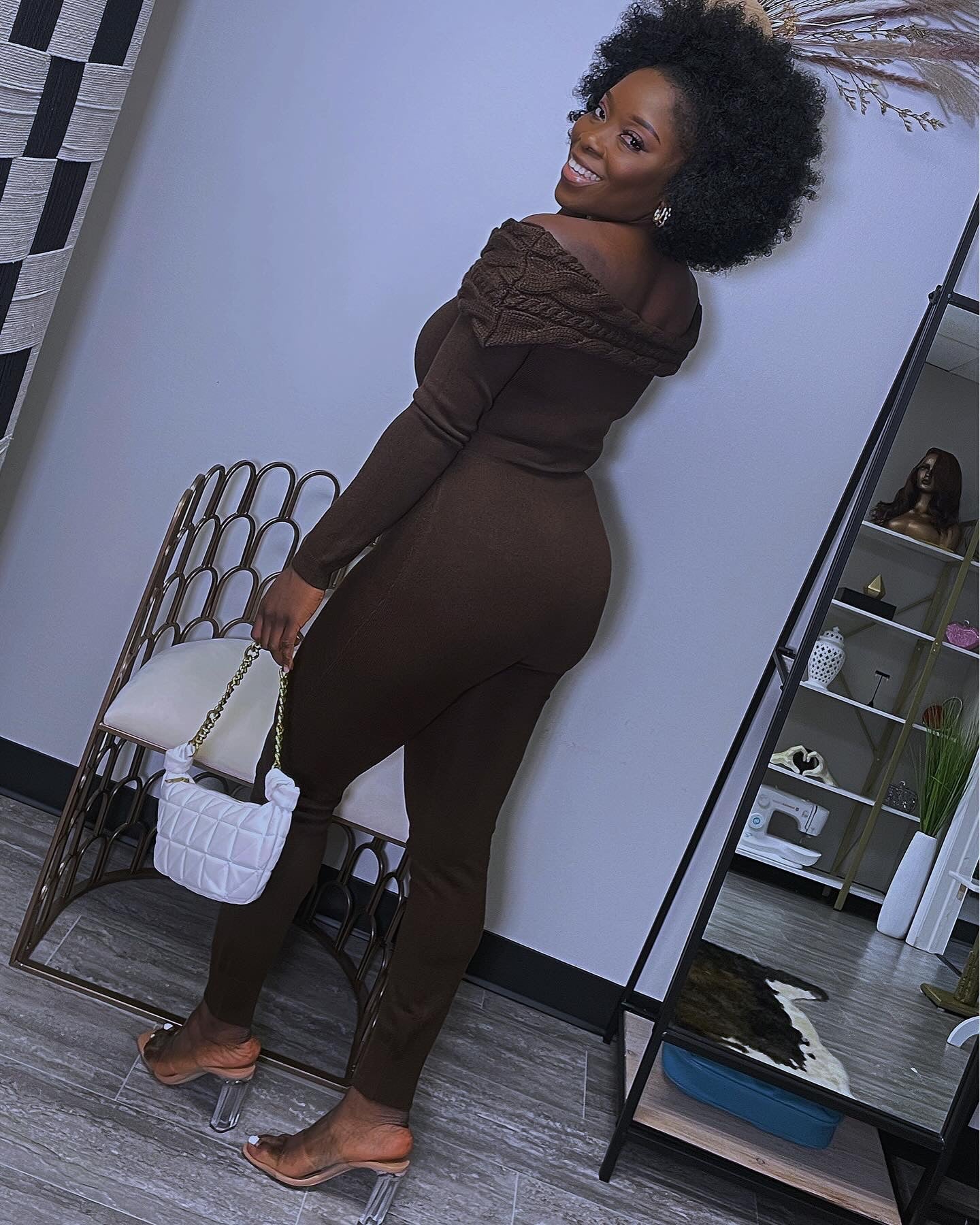 Cece off the shoulder comfy jumpsuit