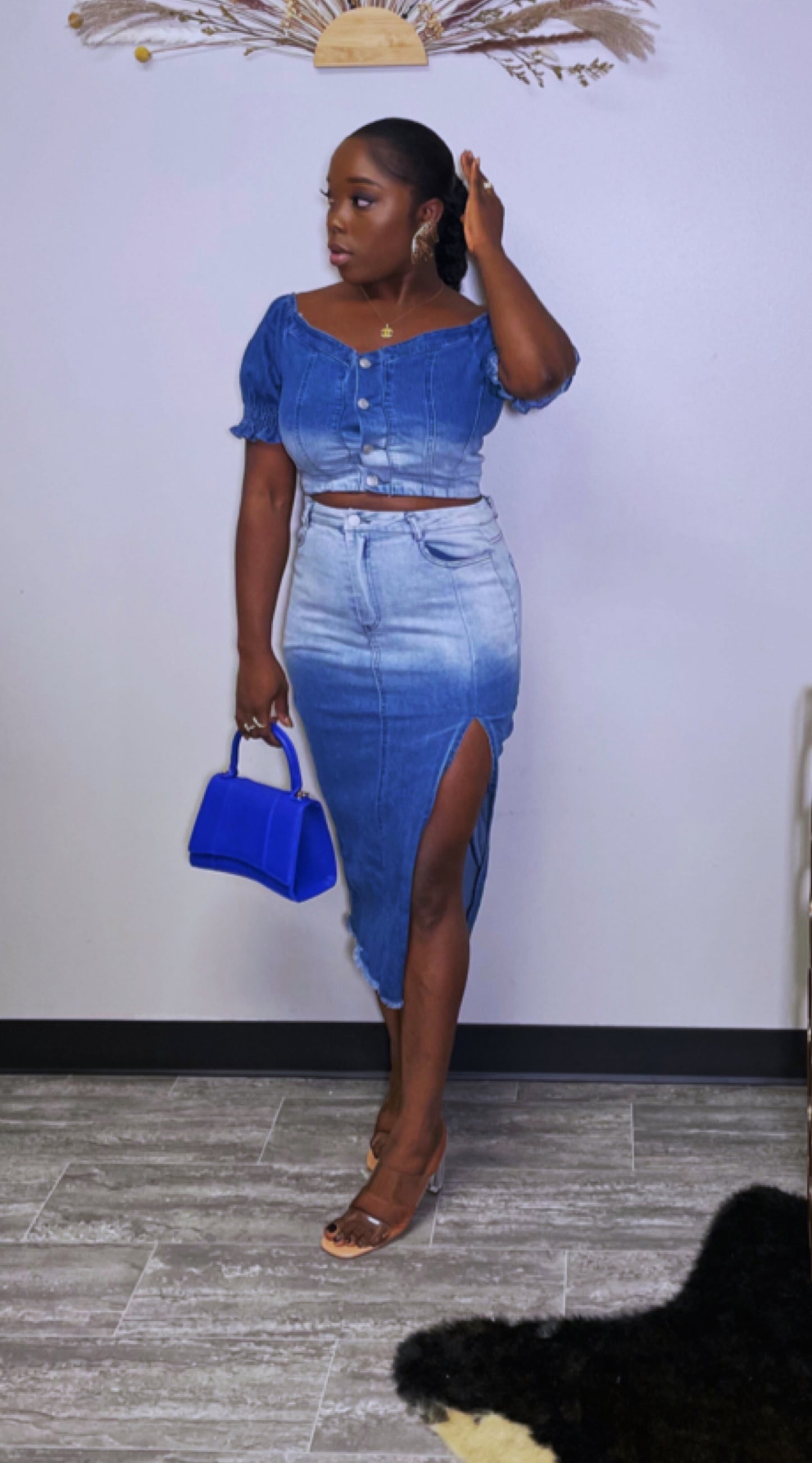 Sunny Denim skirt set