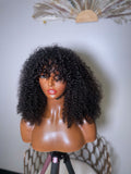 Doja curly bangs wig 14”