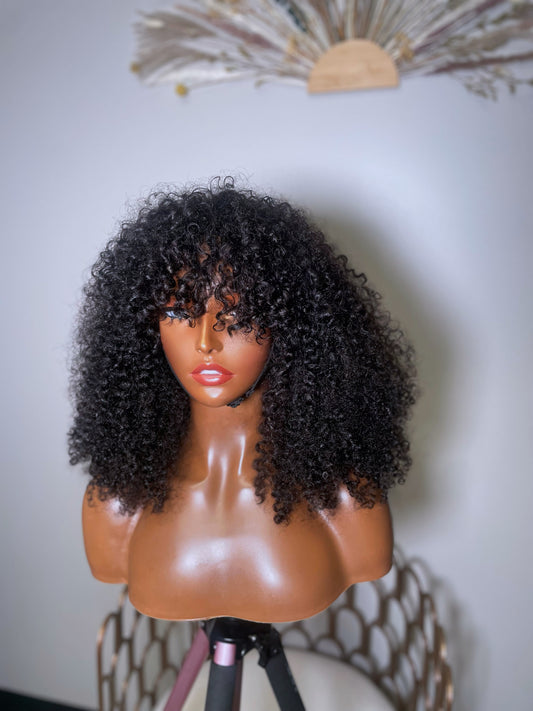 Doja curly bangs wig 14”