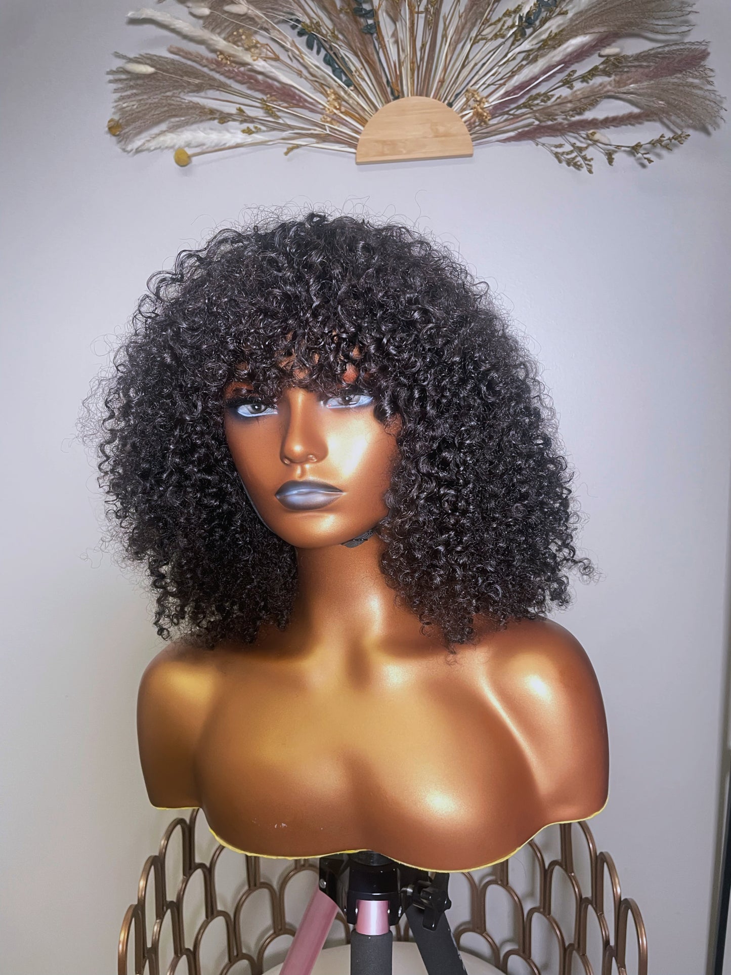 Doja curly bangs wig 14”