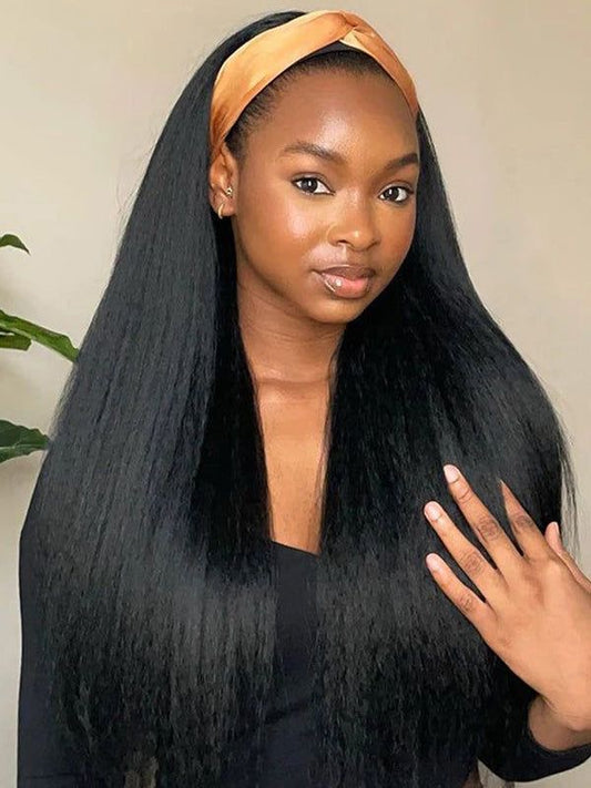 Kinky girl head band wig